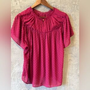 J. Crew Sheer Lightweight Flowy Top Sz L  Classic Feminine